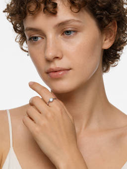 MINOUS - 925 Silver Round Cut Adjustable Ring