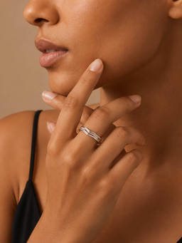MINOUS - 925 Silver Wave Adjustable Ring