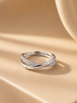 MINOUS - 925 Silver Twisted Sparkle Ring