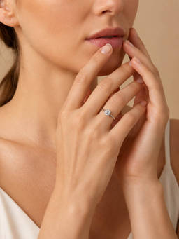MINOUS - 925 Silver Dainty Solitaire Ring