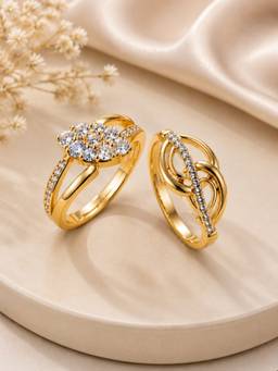 Zeraki Jewels - Lavender and Komal Rings (Pack of 2)
