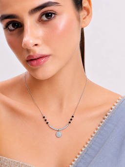 MINOUS - 925 Silver Curve Charm Mangal sutra