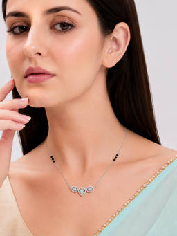 MINOUS - 925 Silver Triple Heart Halo Mangal sutra