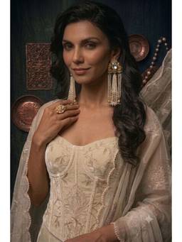Rebekah - The Heritage Ivory Pearl Net Statement Earrings