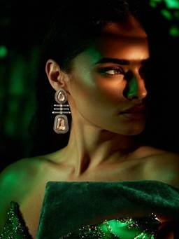 Rebekah - Amber Crystal Art Deco Drop Earrings