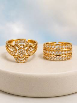 Zeraki Jewels - Vintage and Saanjh Rings (Pack of 2)