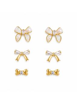 MINOUS - Silver Bow and Heart Tiny Set of 3 (Pack of 3)