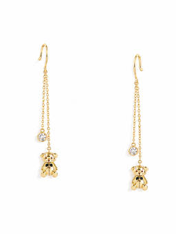 MINOUS - Silver Sparkling Teddy Bear Dangles