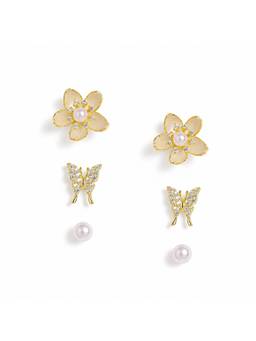 MINOUS - Silver Delicate Trio Stud Set of 3 (Pack of 3)