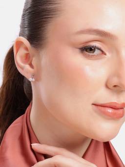 MINOUS - Silver Cherry Blossom Shine Studs