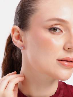 MINOUS - Silver Celeste Swirl Spark Studs