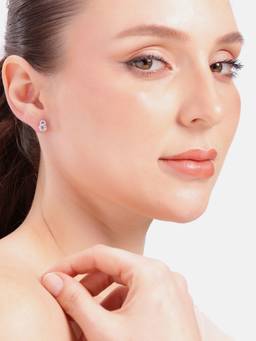 MINOUS - Silver Lumi Blush Stud Earrings