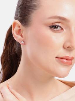 MINOUS - Silver Little Whale Solitaire Studs