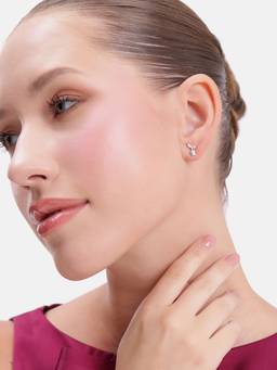 MINOUS - Silver Crystal Leaf Pot Studs