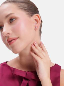 MINOUS - Silver Ruby Star Moon Spark Stud