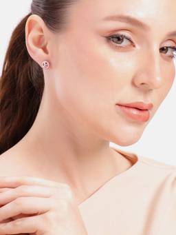 MINOUS - Silver Circle Bow Cute-Core Studs