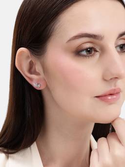MINOUS - Silver Frost Wing Aqua Spark Studs