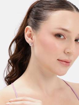 MINOUS - Silver Crystal Loop Luxe Studs