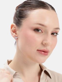 MINOUS - Silver Baguette Wing Sparkle Studs