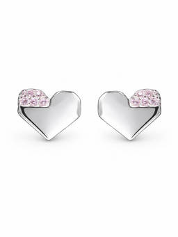 MINOUS - Silver Blush Spark Heart Earrings