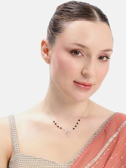 MINOUS - 925 Silver Starlit Sweetheart Bow Charm Mangal Sutra