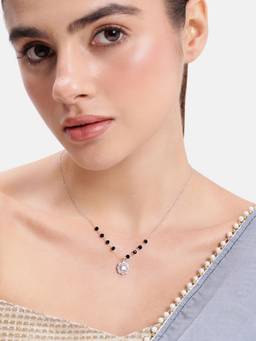 MINOUS - 925 Silver Moonlit Baguette Glow Mangal Sutra
