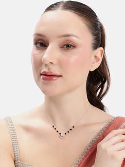 MINOUS - 925 Silver Elegant Cushion Halo Mangal Sutra