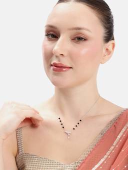 MINOUS - 925 Silver Ribbon Spark Teardrop Mangal Sutra