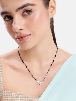MINOUS - 925 Silver Butterfly Pendant Mangal sutra