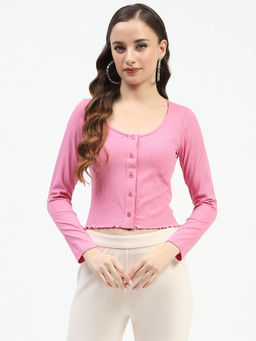 Madame - Women Solid Pink Top