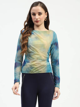 Madame - Women Printed Peacock Top