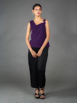 Zink London - Women Purple Solid Lace Top