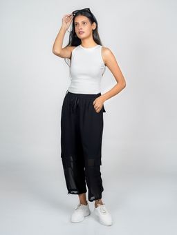 Zink London - Women Grey Solid Basic Crop Top
