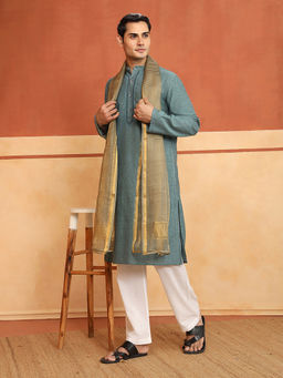 Fabindia - Olive Silk Blend Men Stole