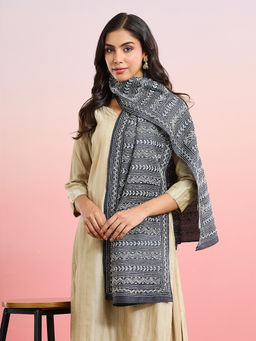 Fabindia - Black Silk Kantha Stole