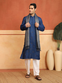 Fabindia - Blue Silk Blend Men Stole