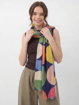 Accessorize London - Women's Brights Multi Retro Spot Print Blanket Scarf