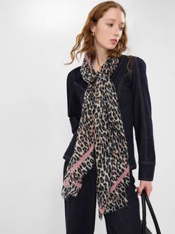 Accessorize London - Women's Lightweight Leopard Print Scarf