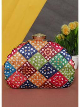 NR by Nidhi Rathi - Multi-Color Printed and Embellished Box Clutch