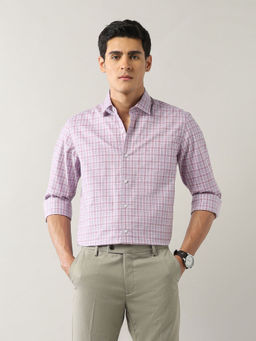 Arrow - Men Pink Glen Checked Manhattan Slim Fit Shirt