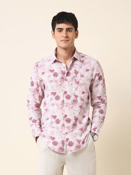 U.S. POLO ASSN. - Men Pink Floral Printed Tailored Fit Shirt