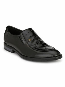Hitz - Men's Black Leather Slip On Party Wear Shoes