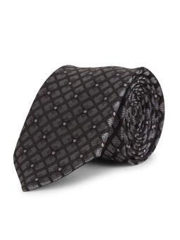 CAZZANO - Microfiber Black Geometric Tie