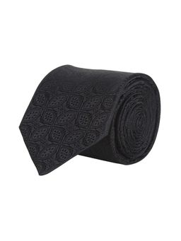 CAZZANO - Microfiber Black Printed Tie