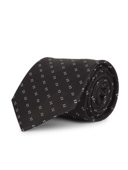 CAZZANO - Microfiber Black Geometric Tie