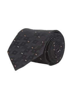 CAZZANO - Microfiber Black Printed Tie