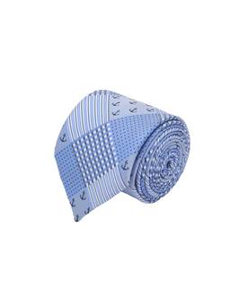 CAZZANO - Microfiber Blue Checks Tie with Pocket Square