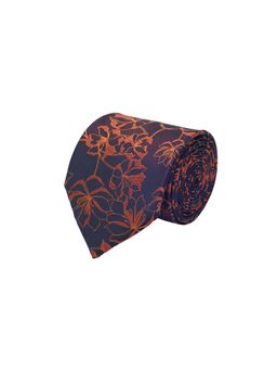 CAZZANO - Microfiber Orange Printed Tie with Pocket Square