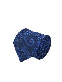 CAZZANO - Microfiber Blue Printed Tie with Pocket Square