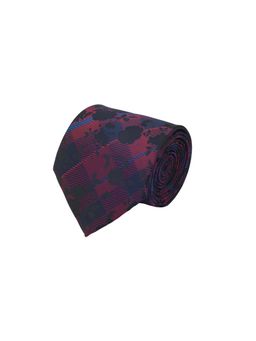 CAZZANO - Microfiber Purple Checks Tie with Pocket Square